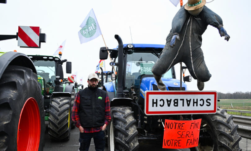 Las protestas de agricultores iniciadas en Francia se extendieron a otras zonas de Europa. Foto: France 24.